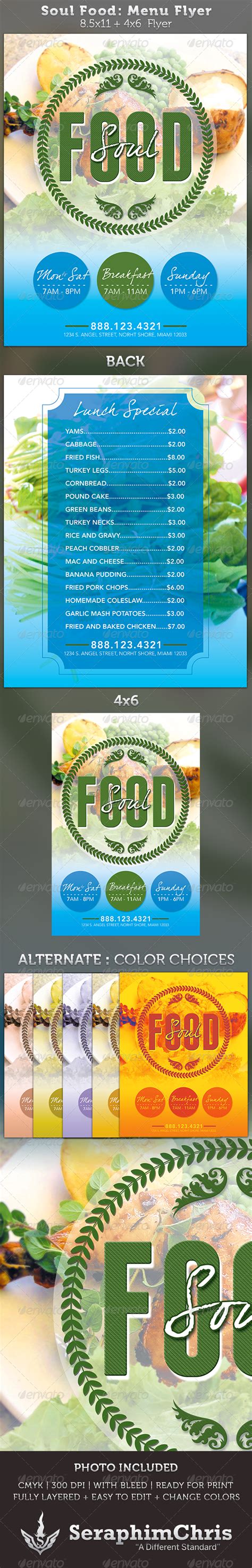 Soul Food Menu Flyer Template by SeraphimChris | GraphicRiver