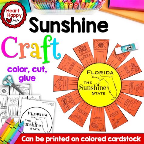 Florida State Symbols, Kids Printable Craft Template, Sunshine State, Homeschool, Teachers ...