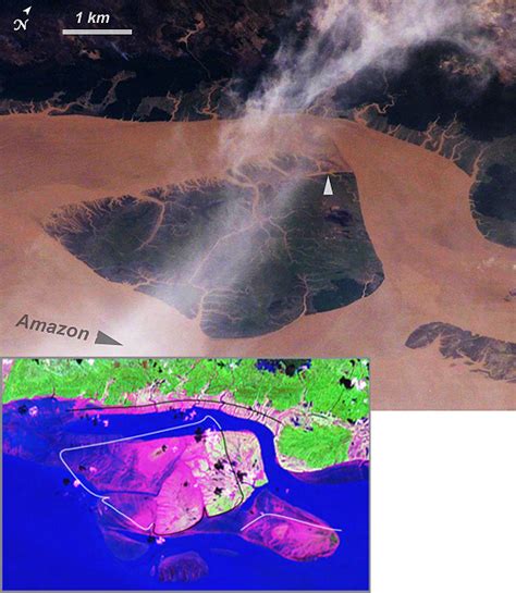 Satellite Image, Photo, Mouth of the Amazon River, Brazil