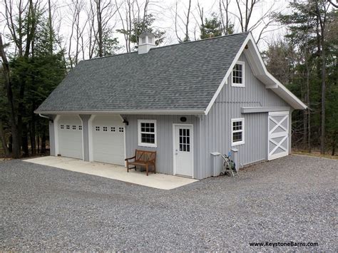 28'x36' Custom Wooden Garage | Barn style garage, Pole barn garage ...