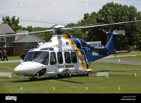 New Jersey State Police Medical Evacuation Helicopter arrives to Stock ...