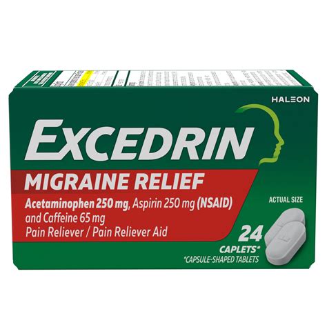 Excedrin Migraine Pain Reliever/Pain Reliever Aid Coated Caplets - Shop ...