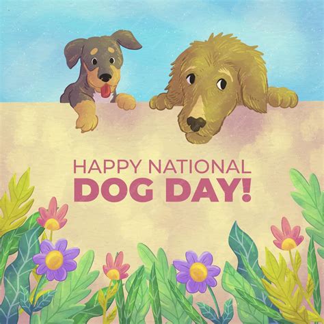 Free Vector | Hand painted watercolor national dog day illustration