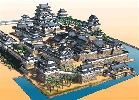 japanese compound illustration - Google Search | Japanese castle ...