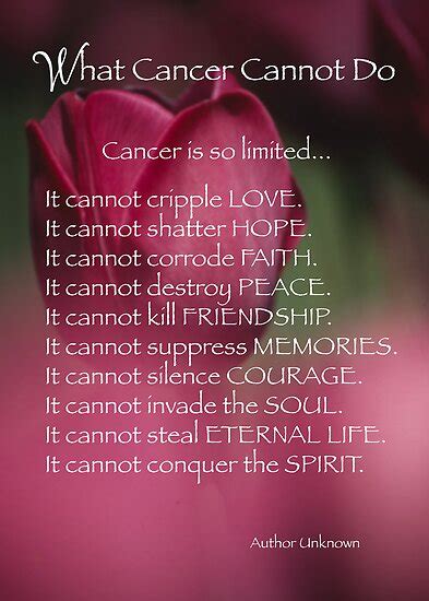 "What Cancer Cannot Do" by SandraRose | Redbubble