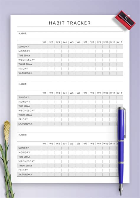 Download Printable Circular Monthly Habit Tracker Template PDF