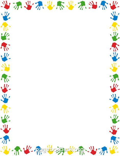 Handprint Border: Clip Art, Page Border, and Vector Graphics