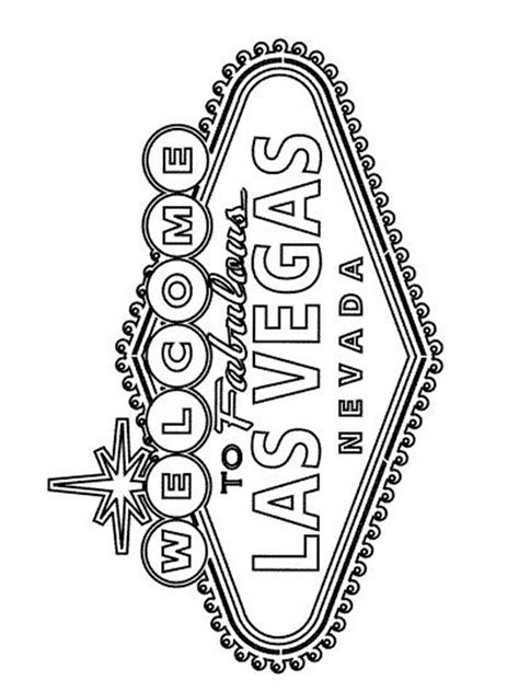 Las Vegas Sign Coloring Page Coloring Pages