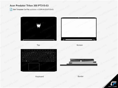 Acer Predator Triton 300 PT315-53 Cut File Template | Cut File Labs