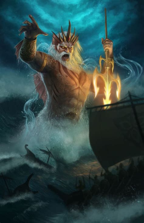 Poseidon , Marcus Reyno on ArtStation at https://www.artstation.com/artwork/Q9B9L | Greek ...