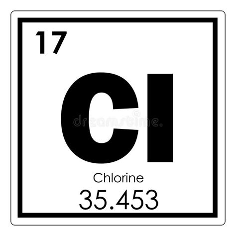 Chlorine chemical element stock illustration. Illustration of formula - 107766436