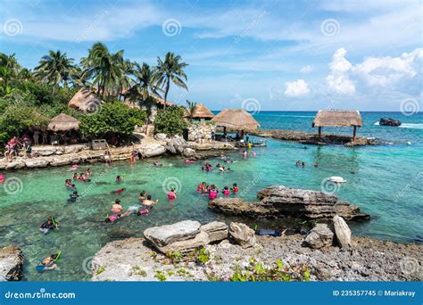 Cancun, Mexico - September 13, 2021: Snorkeling at XCaret Park on the ...