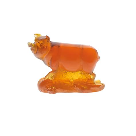 Daum Crystal Amber Pig 03392 – Biggs Ltd