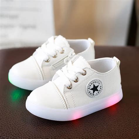 European LED lace up baby tennis children sneakers glowing fashion cute baby boys girls shoes ...