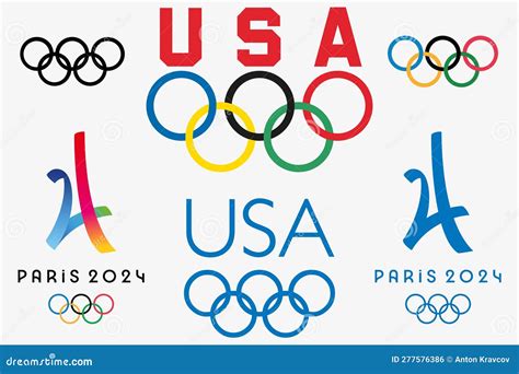 Set of Logos Paris Olympics Summer Games Logos. Editorial Photo ...