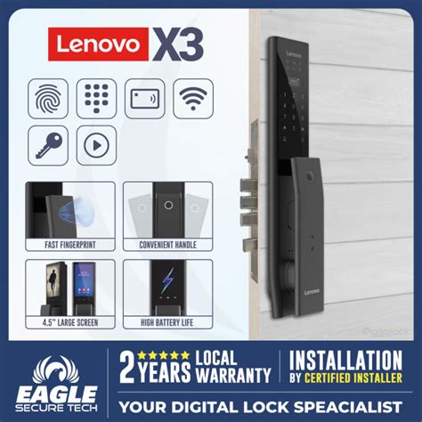 Lenovo Smart Lock X3 | 4.5-inch Ultra-clear View Digital Door Lock | Lazada