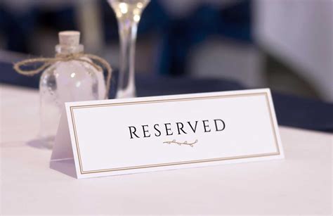 Reserved Cards For Tables Templates – Creative Inspirational Template ...