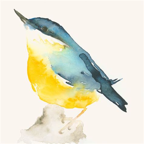 Art Print from Original Painting Blue and Yellow Bird