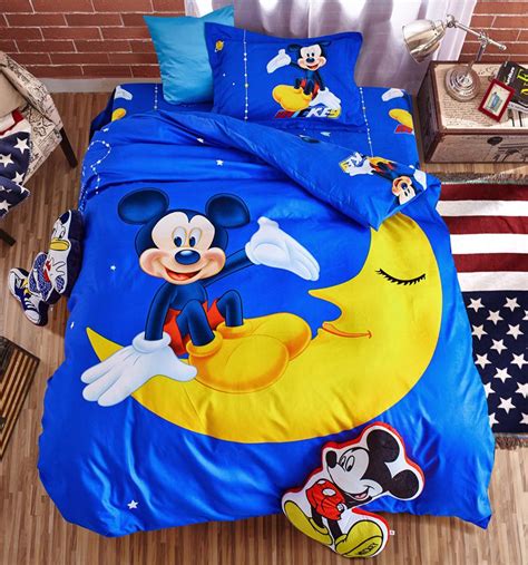 Mickey And Minnie Mouse In The Moon Bedding Set