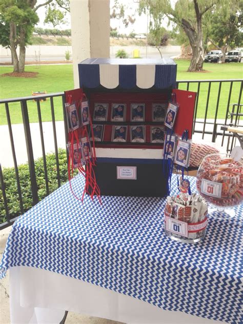 Baseball theme birthday party favor baseball cards display ideas | Baseball theme birthday party ...