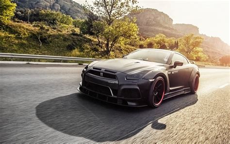 Download Supercar Car Black Car Nissan Vehicle Nissan GT-R HD Wallpaper