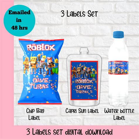 Roblox Birthday Party Decorations, Roblox Party Supplies, Chip Bag ...