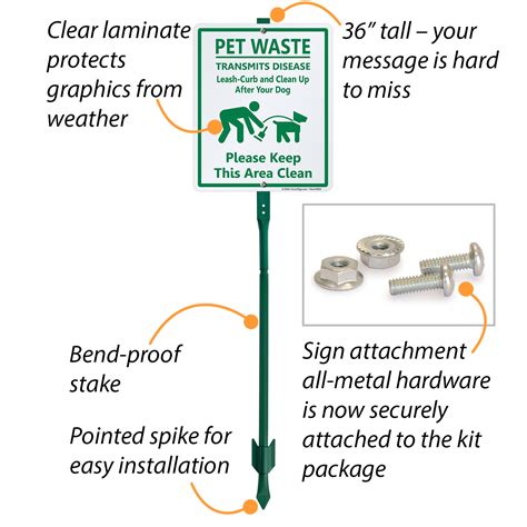 Dog Poop Sign - Pet Waste Transmits Disease Clean Up Sign