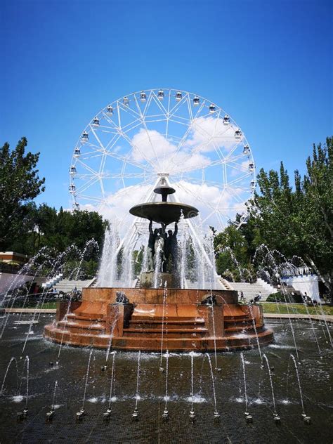 Fountain in the Park, Sculpture, City, Architecture in Summer Stock Photo - Image of water, city ...