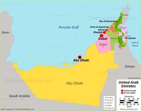 UAE Political Map - Ontheworldmap.com