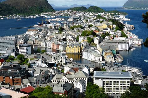 Holiday Cruise Fjords Cruise Port Norway Alesund- 12 Inch By 18 Inch ...