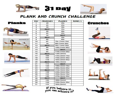 31 Day Plank and Crunches Challenge