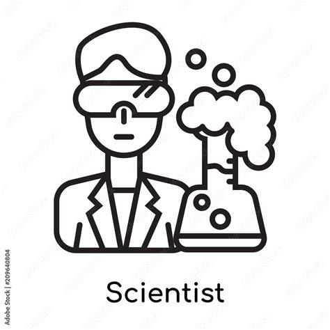 Scientist icon vector sign and symbol isolated on white background, Scientist logo concept ...