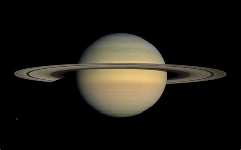 Saturn Gas Planet With Two Large Rings : Wallpapers13.com