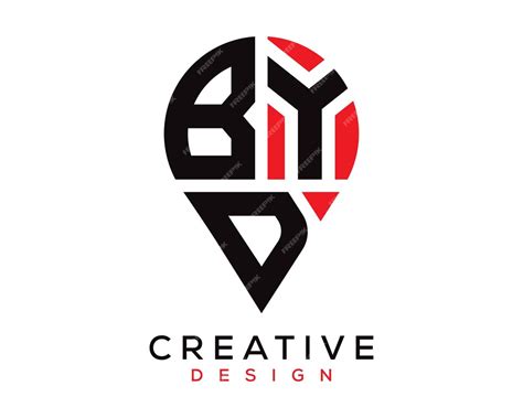 Premium Vector | BYD letter location shape logo design