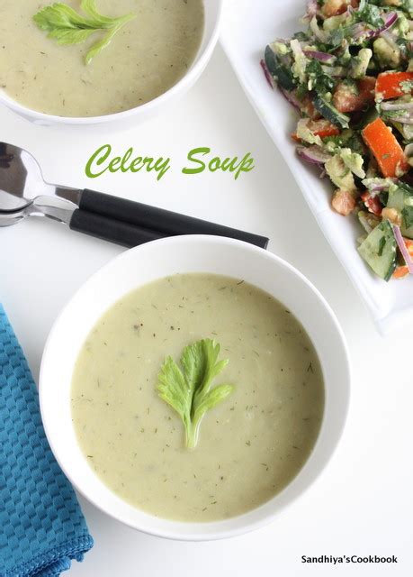 Sandhiya's Cookbook: Celery Soup | Celery Soup without Cream | Soup Recipe