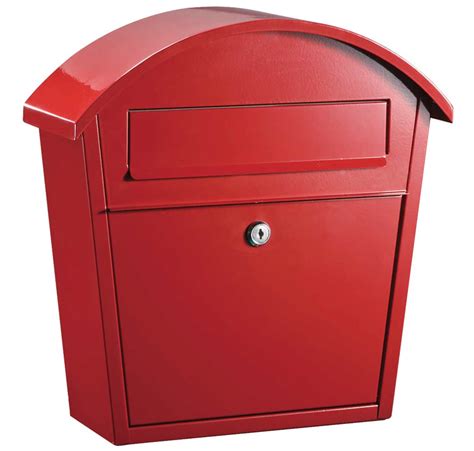 Red Modern Locking Wall Mounted Mailbox