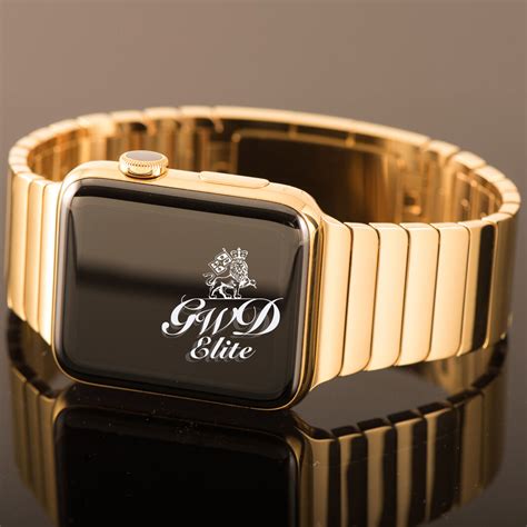 24K Gold Apple Watch 41mm with Polished Link Bracelet Series 7 Unlocked ...