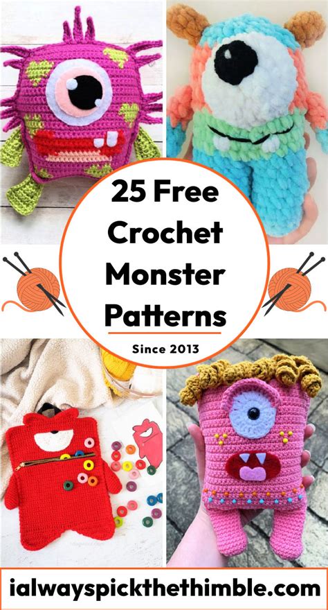 25 Easy and Free Crochet Monster Patterns