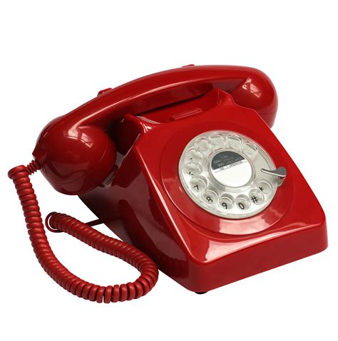 GPO 746 Traditional Rotary Dialing Telephone Red