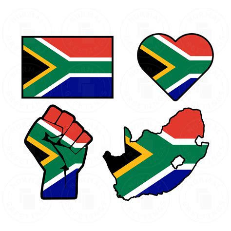 South Africa Flag SVG PNG Bundle South African Flag African Pride Cricut Files Layered Svg ...