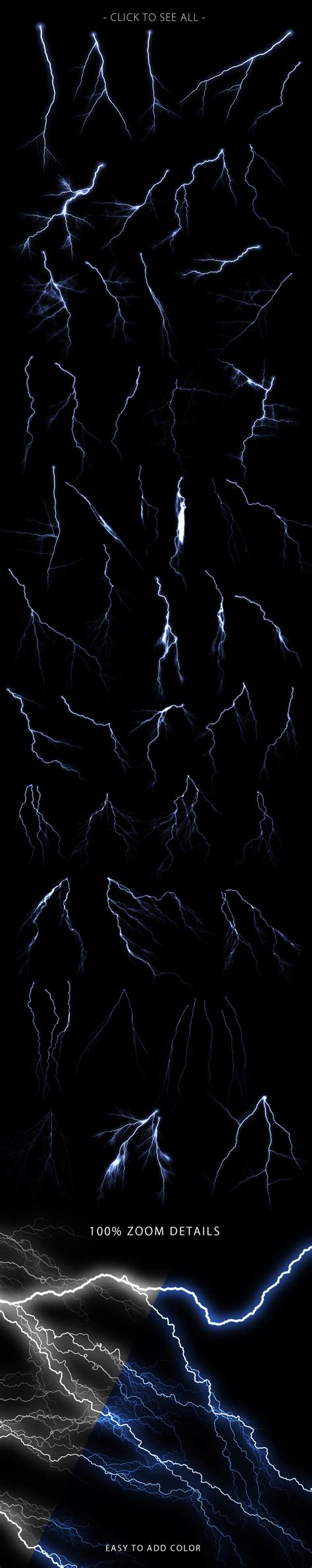 Lightning Photoshop Brushes in Brushes on Yellow Images Creative Store