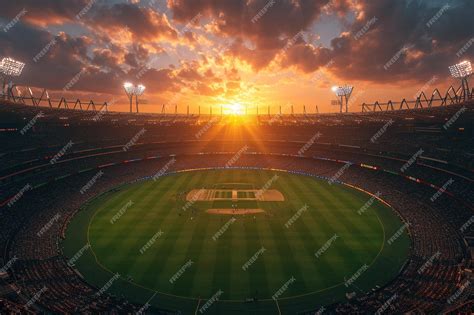 Premium Photo | Modern cricket stadium background