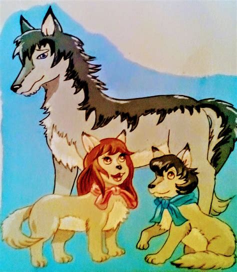 Ame,Yuki,and Father (Wolf Children) by FlapperFoxy on DeviantArt