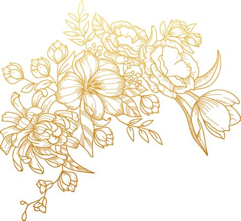 Vectores Png Vintage Dorado Vector Flower Transparent Png X | The Best Porn Website