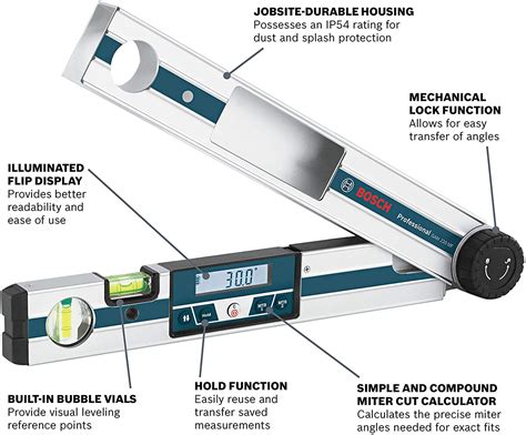 Bosch GAM 220 MF Miterfinder Digital Angle Finder • Www.sawingtoolusa.com