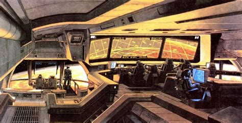 Ron Cobb concept art imagines the flight deck of the Nostromo in Alien ...