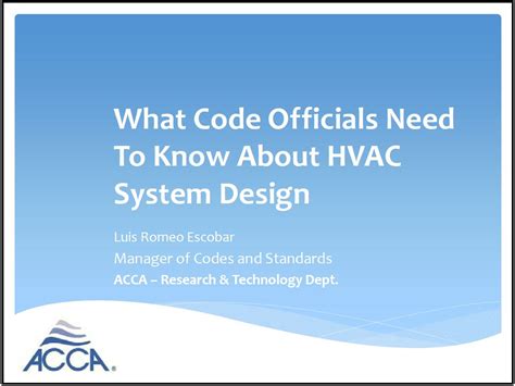 HVAC Design for Code Officials