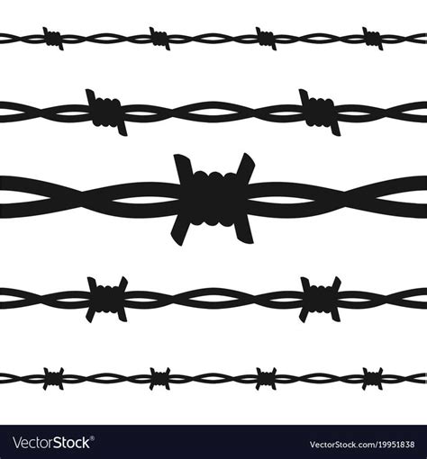 Cartoon silhouette black barbed wire line set Vector Image , #SPONSORED, #black, #barbed, #Car ...