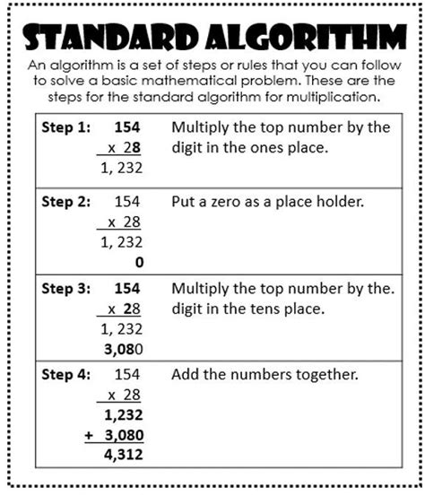 Multiplication Standard Algorithm Worksheet