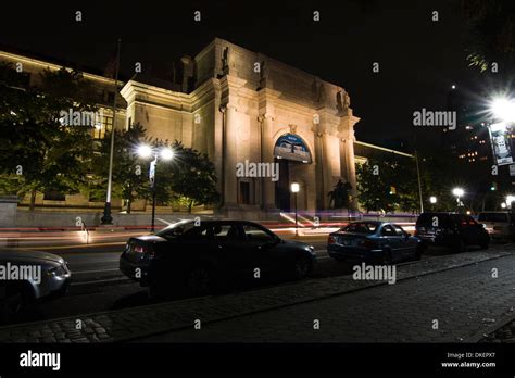 The American Museum of Natural History illuminated at night on Central ...